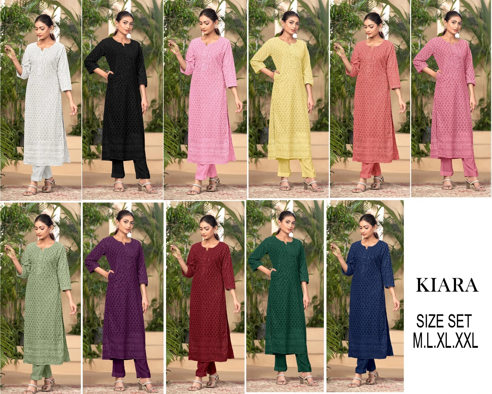Tunic House Kiara Georgette Wholesale Chikankari Kurtis Catalog — Wholesale Kurtis, MPA wholesale from Surat — view 12